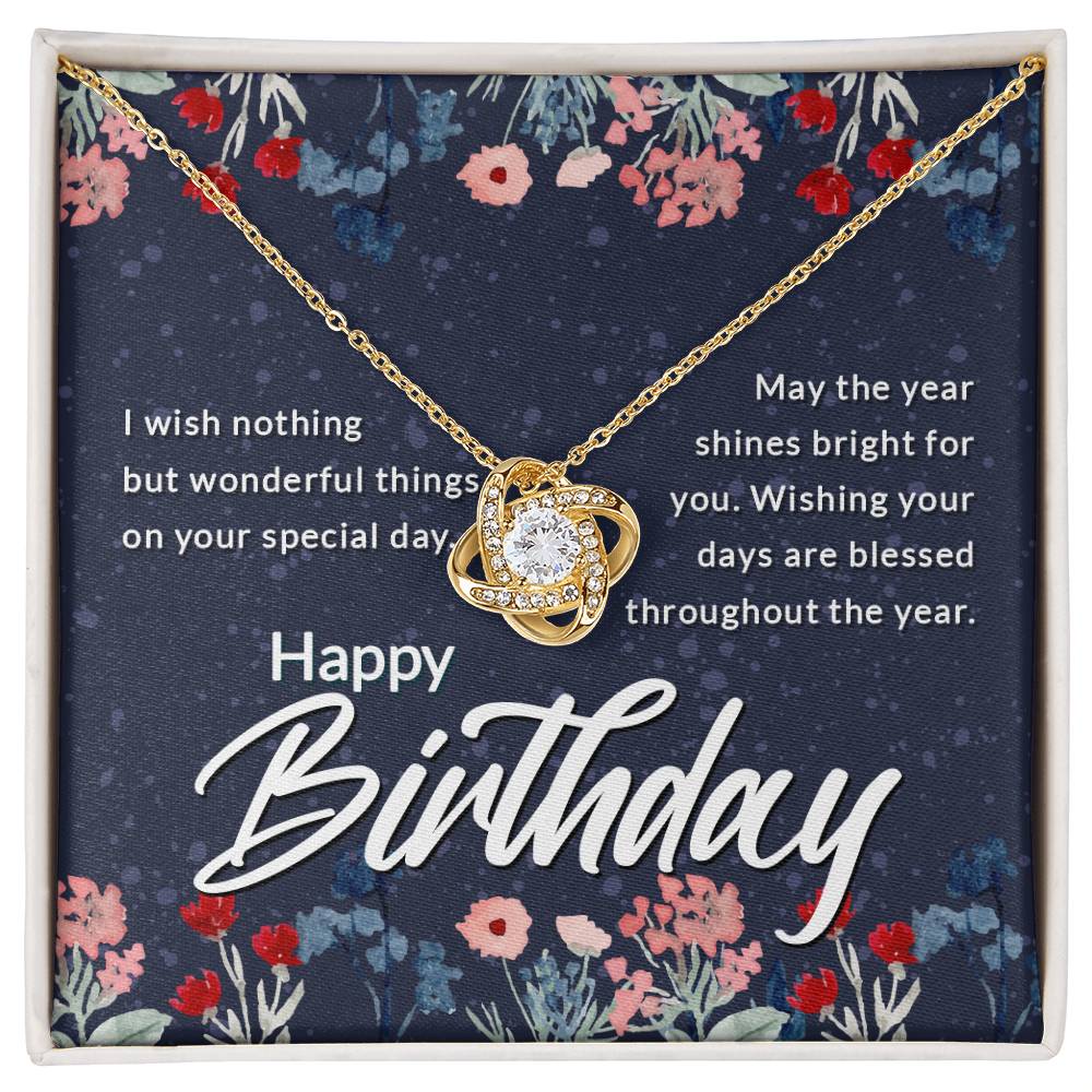 Happy Birthday Gift for Wife Love Knot Necklace Women's Jewelry
