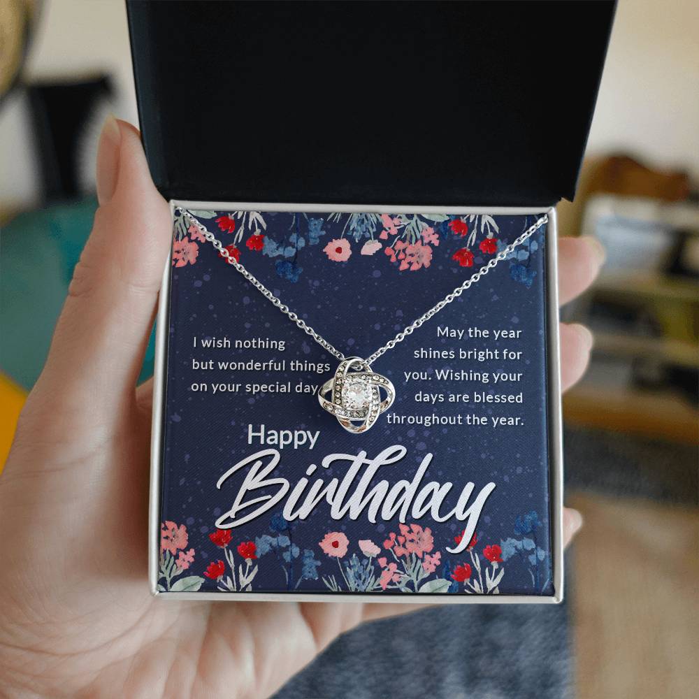 Happy Birthday Gift for Wife Love Knot Necklace Women's Jewelry