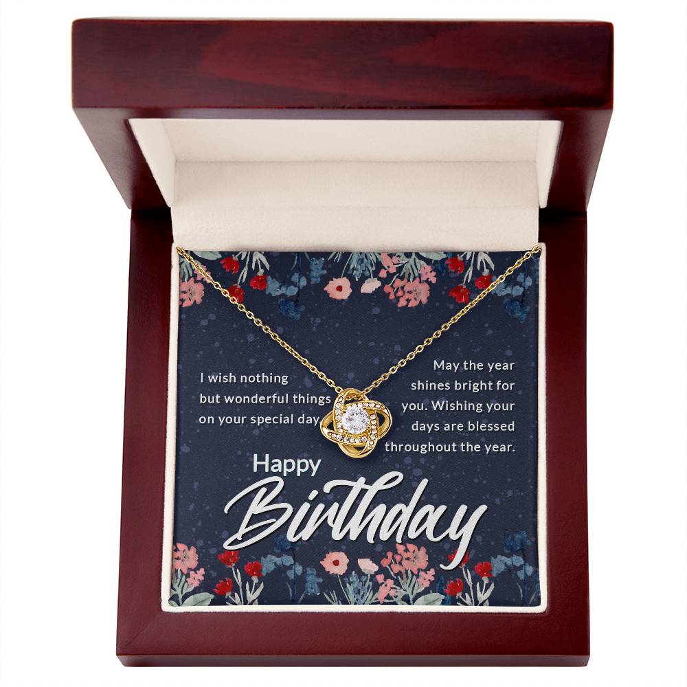 Happy Birthday Gift for Wife Love Knot Necklace Women's Jewelry