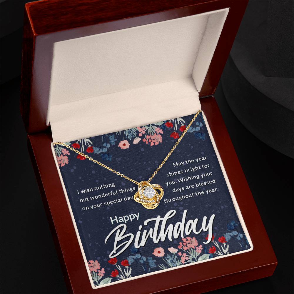 Happy Birthday Gift for Wife Love Knot Necklace Women's Jewelry