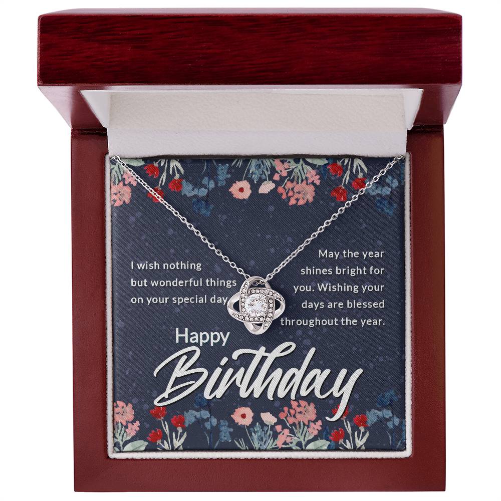 Happy Birthday Gift for Wife Love Knot Necklace Women's Jewelry