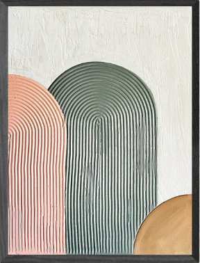 Arch Abstract | Plaster Painting | Pink/Teal.