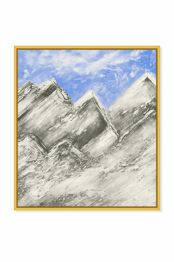 Handmade Textured Canvas Art - Plaster Painting - Mountain Range